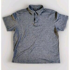 Michael Kors Men Polo Shirt Gray Short Sleeve Button Collared Cotton Knit Size L